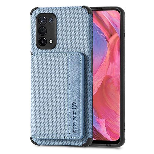 Ultra-thin Silicone Gel Soft Case Cover with Magnetic S01D for Oppo A93 5G Blue