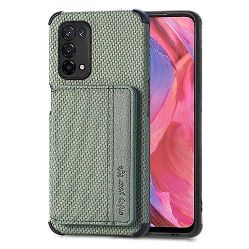 Ultra-thin Silicone Gel Soft Case Cover with Magnetic S01D for Oppo A93 5G Green