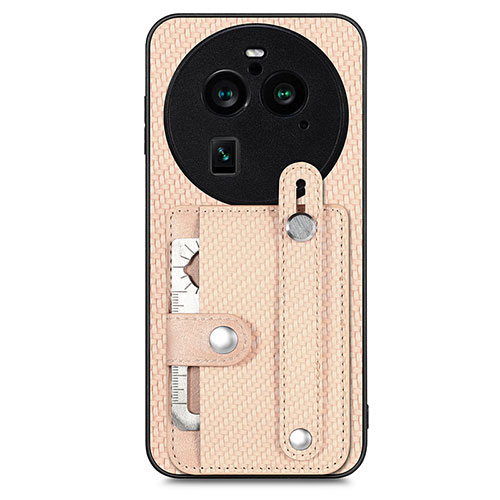 Ultra-thin Silicone Gel Soft Case Cover with Magnetic S01D for Oppo Find X6 5G Gold