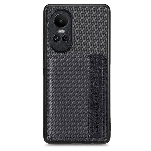 Ultra-thin Silicone Gel Soft Case Cover with Magnetic S01D for Oppo Reno10 Pro 5G Black