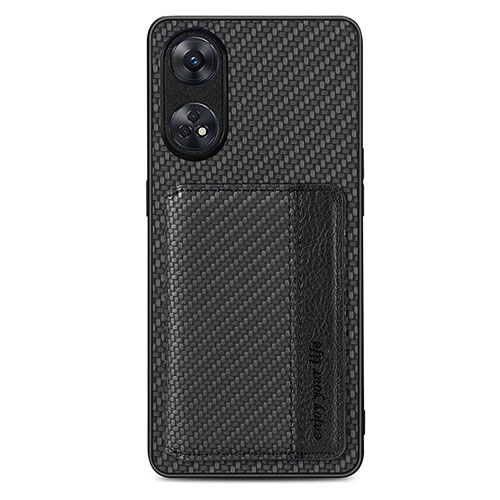 Ultra-thin Silicone Gel Soft Case Cover with Magnetic S01D for Oppo Reno8 T 4G Black