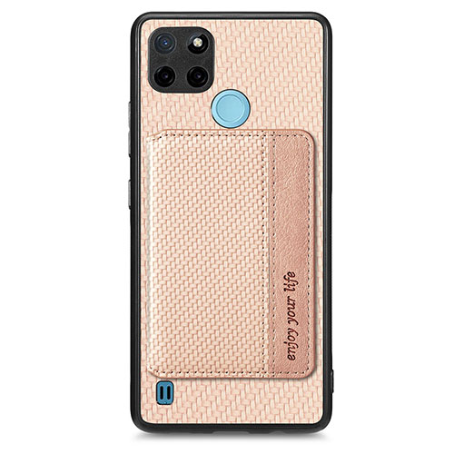 Ultra-thin Silicone Gel Soft Case Cover with Magnetic S01D for Realme C21Y Gold