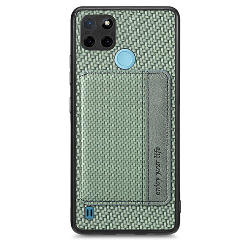 Ultra-thin Silicone Gel Soft Case Cover with Magnetic S01D for Realme C21Y Green