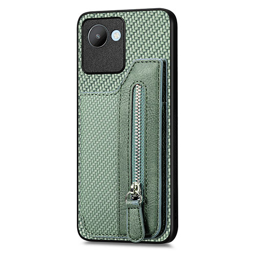 Ultra-thin Silicone Gel Soft Case Cover with Magnetic S01D for Realme C30 Green