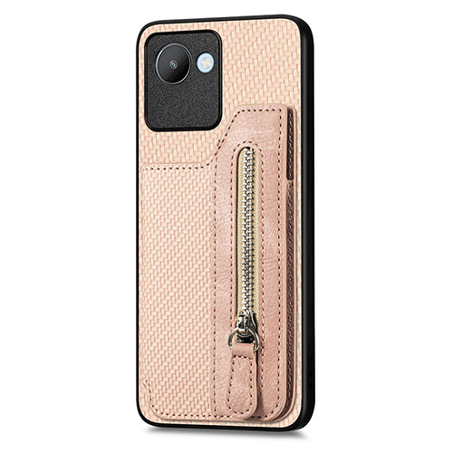 Ultra-thin Silicone Gel Soft Case Cover with Magnetic S01D for Realme C30s Gold