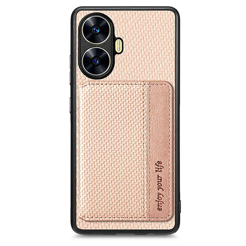 Ultra-thin Silicone Gel Soft Case Cover with Magnetic S01D for Realme C55 Gold