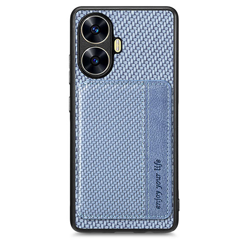 Ultra-thin Silicone Gel Soft Case Cover with Magnetic S01D for Realme Narzo N55 Blue