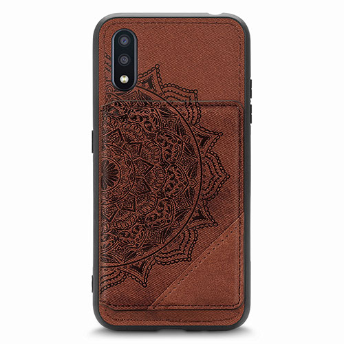 Ultra-thin Silicone Gel Soft Case Cover with Magnetic S01D for Samsung Galaxy A01 SM-A015 Brown