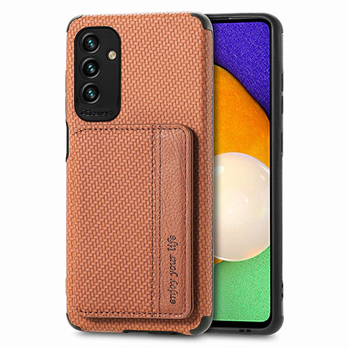 Ultra-thin Silicone Gel Soft Case Cover with Magnetic S01D for Samsung Galaxy A04s Brown