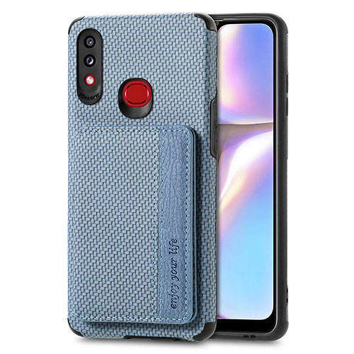 Ultra-thin Silicone Gel Soft Case Cover with Magnetic S01D for Samsung Galaxy A10s Blue