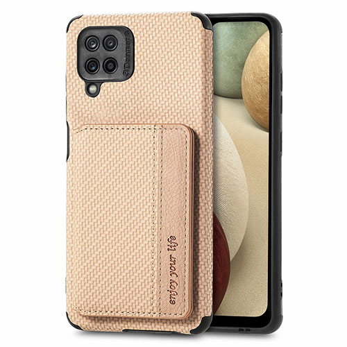 Ultra-thin Silicone Gel Soft Case Cover with Magnetic S01D for Samsung Galaxy A12 Nacho Gold