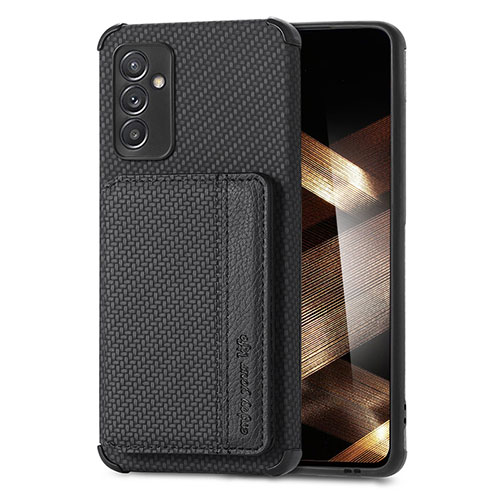 Ultra-thin Silicone Gel Soft Case Cover with Magnetic S01D for Samsung Galaxy A15 LTE Black