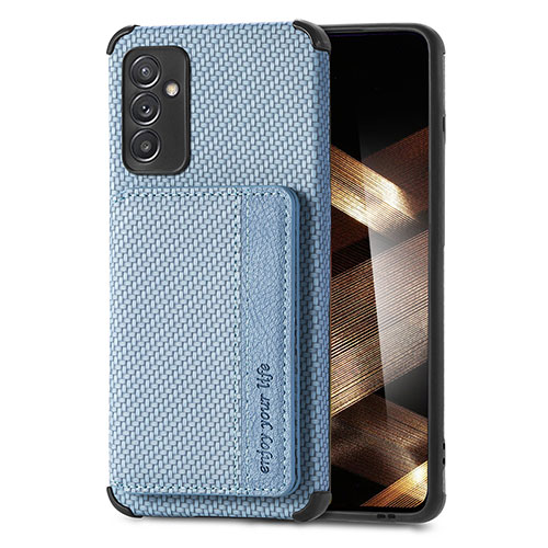 Ultra-thin Silicone Gel Soft Case Cover with Magnetic S01D for Samsung Galaxy A15 LTE Blue