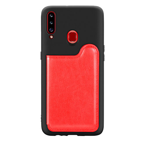 Ultra-thin Silicone Gel Soft Case Cover with Magnetic S01D for Samsung Galaxy A20s Red