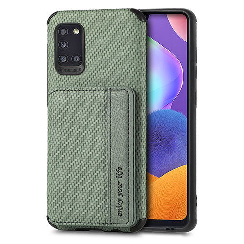 Ultra-thin Silicone Gel Soft Case Cover with Magnetic S01D for Samsung Galaxy A31 Green