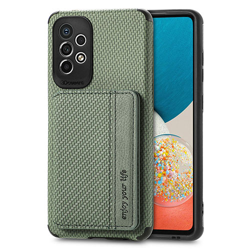 Ultra-thin Silicone Gel Soft Case Cover with Magnetic S01D for Samsung Galaxy A53 5G Green