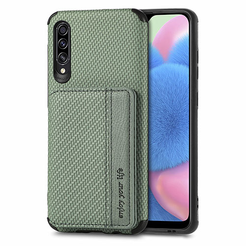 Ultra-thin Silicone Gel Soft Case Cover with Magnetic S01D for Samsung Galaxy A70S Green