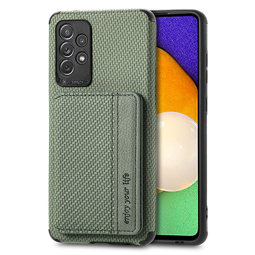 Ultra-thin Silicone Gel Soft Case Cover with Magnetic S01D for Samsung Galaxy A72 5G Green