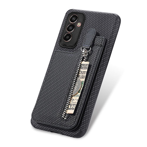 Ultra-thin Silicone Gel Soft Case Cover with Magnetic S01D for Samsung Galaxy F13 4G Black