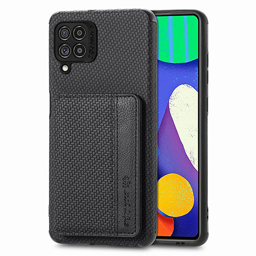 Ultra-thin Silicone Gel Soft Case Cover with Magnetic S01D for Samsung Galaxy F62 5G Black