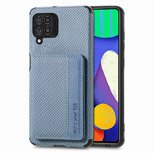 Ultra-thin Silicone Gel Soft Case Cover with Magnetic S01D for Samsung Galaxy F62 5G Blue