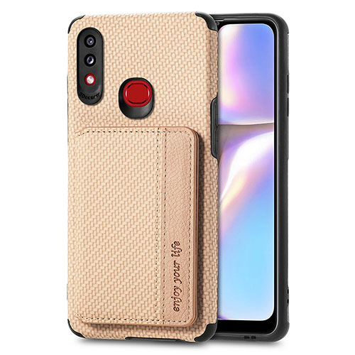 Ultra-thin Silicone Gel Soft Case Cover with Magnetic S01D for Samsung Galaxy M01s Gold