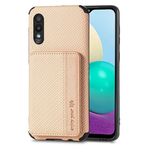 Ultra-thin Silicone Gel Soft Case Cover with Magnetic S01D for Samsung Galaxy M02 Gold