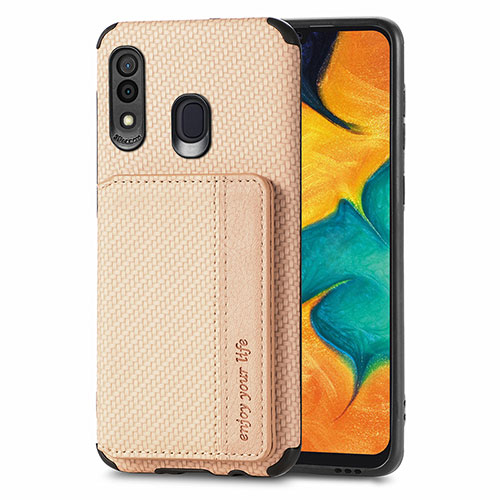 Ultra-thin Silicone Gel Soft Case Cover with Magnetic S01D for Samsung Galaxy M10S Gold