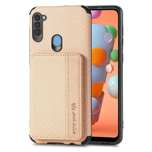 Ultra-thin Silicone Gel Soft Case Cover with Magnetic S01D for Samsung Galaxy M11 Gold