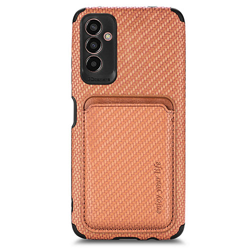 Ultra-thin Silicone Gel Soft Case Cover with Magnetic S01D for Samsung Galaxy M13 5G Brown