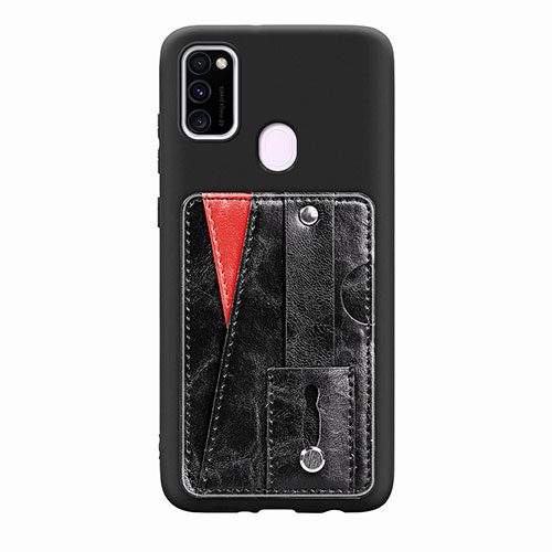 Ultra-thin Silicone Gel Soft Case Cover with Magnetic S01D for Samsung Galaxy M21 Black