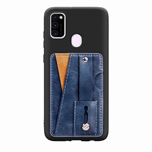 Ultra-thin Silicone Gel Soft Case Cover with Magnetic S01D for Samsung Galaxy M30s Blue