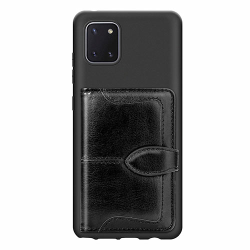 Ultra-thin Silicone Gel Soft Case Cover with Magnetic S01D for Samsung Galaxy Note 10 Lite Black