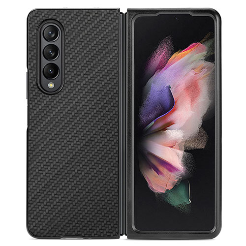 Ultra-thin Silicone Gel Soft Case Cover with Magnetic S01D for Samsung Galaxy Z Fold3 5G Black