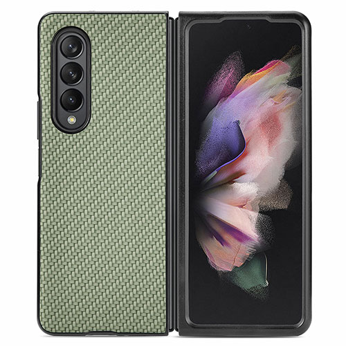 Ultra-thin Silicone Gel Soft Case Cover with Magnetic S01D for Samsung Galaxy Z Fold3 5G Green