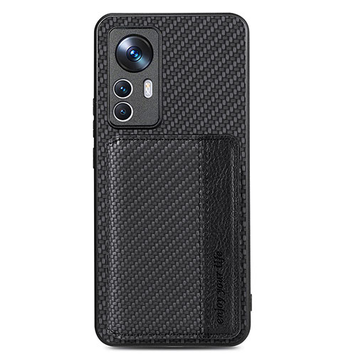 Ultra-thin Silicone Gel Soft Case Cover with Magnetic S01D for Xiaomi Mi 12T Pro 5G Black