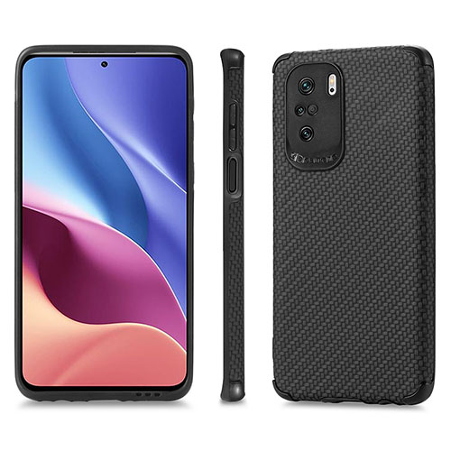 Ultra-thin Silicone Gel Soft Case Cover with Magnetic S01D for Xiaomi Poco F3 5G Black