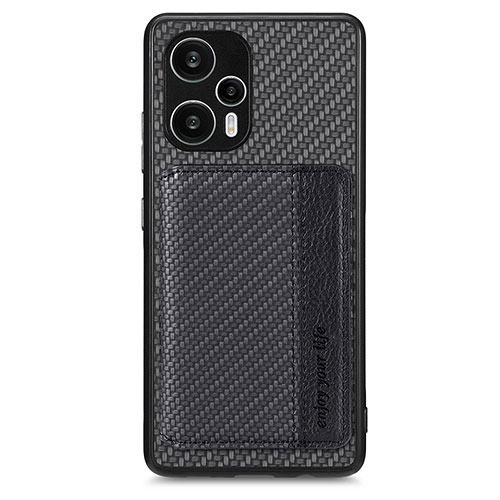 Ultra-thin Silicone Gel Soft Case Cover with Magnetic S01D for Xiaomi Poco F5 5G Black