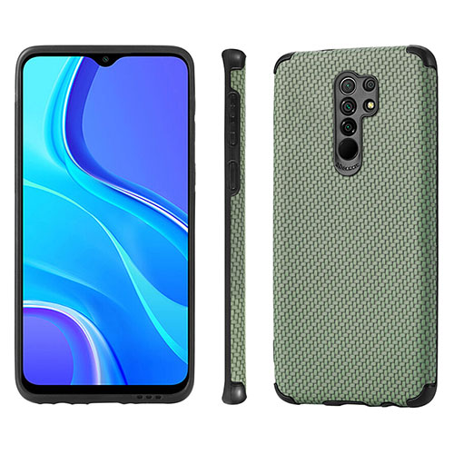 Ultra-thin Silicone Gel Soft Case Cover with Magnetic S01D for Xiaomi Poco M2 Green