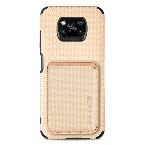 Ultra-thin Silicone Gel Soft Case Cover with Magnetic S01D for Xiaomi Poco X3 Gold