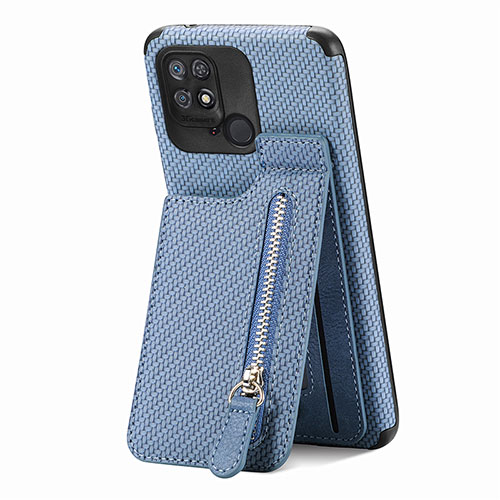 Ultra-thin Silicone Gel Soft Case Cover with Magnetic S01D for Xiaomi Redmi 10 India Blue