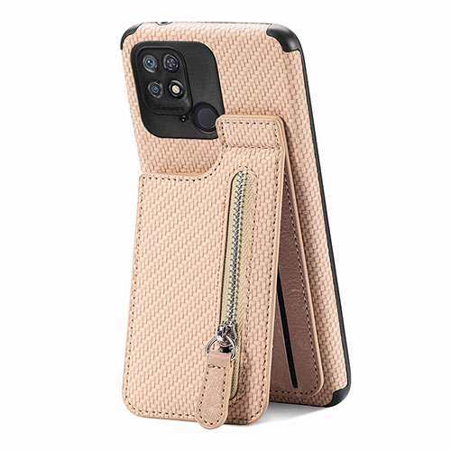 Ultra-thin Silicone Gel Soft Case Cover with Magnetic S01D for Xiaomi Redmi 10 India Gold