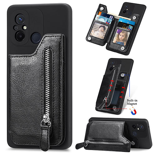 Ultra-thin Silicone Gel Soft Case Cover with Magnetic S01D for Xiaomi Redmi 11A 4G Black