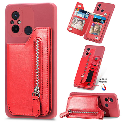 Ultra-thin Silicone Gel Soft Case Cover with Magnetic S01D for Xiaomi Redmi 11A 4G Red