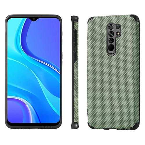 Ultra-thin Silicone Gel Soft Case Cover with Magnetic S01D for Xiaomi Redmi 9 Green