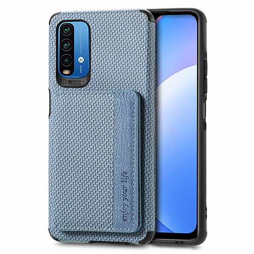 Ultra-thin Silicone Gel Soft Case Cover with Magnetic S01D for Xiaomi Redmi 9 Power Blue