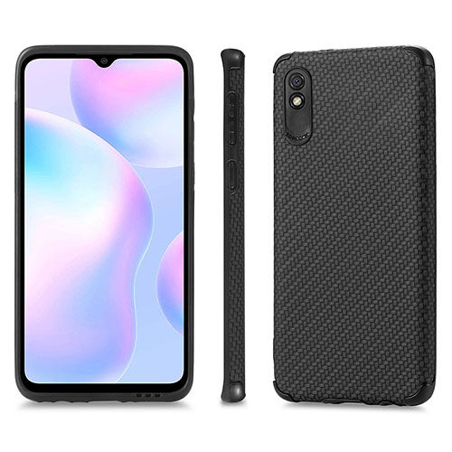 Ultra-thin Silicone Gel Soft Case Cover with Magnetic S01D for Xiaomi Redmi 9A Black