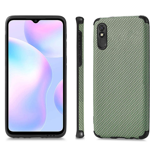 Ultra-thin Silicone Gel Soft Case Cover with Magnetic S01D for Xiaomi Redmi 9i Green