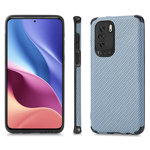 Ultra-thin Silicone Gel Soft Case Cover with Magnetic S01D for Xiaomi Redmi K40 Pro+ Plus 5G Blue