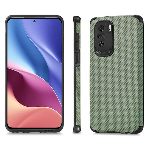 Ultra-thin Silicone Gel Soft Case Cover with Magnetic S01D for Xiaomi Redmi K40 Pro+ Plus 5G Green